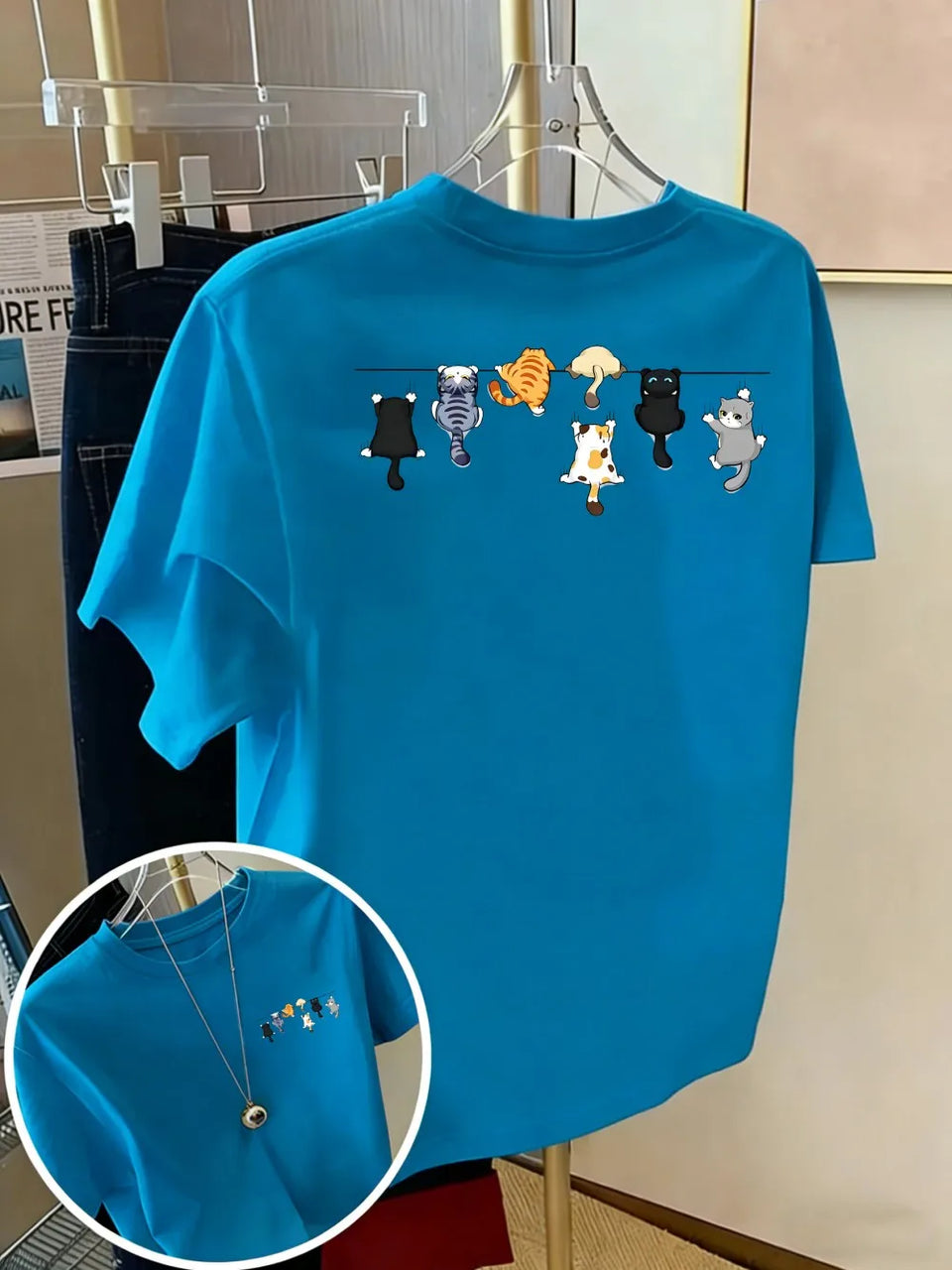Women's Cat-Print T-Shirt