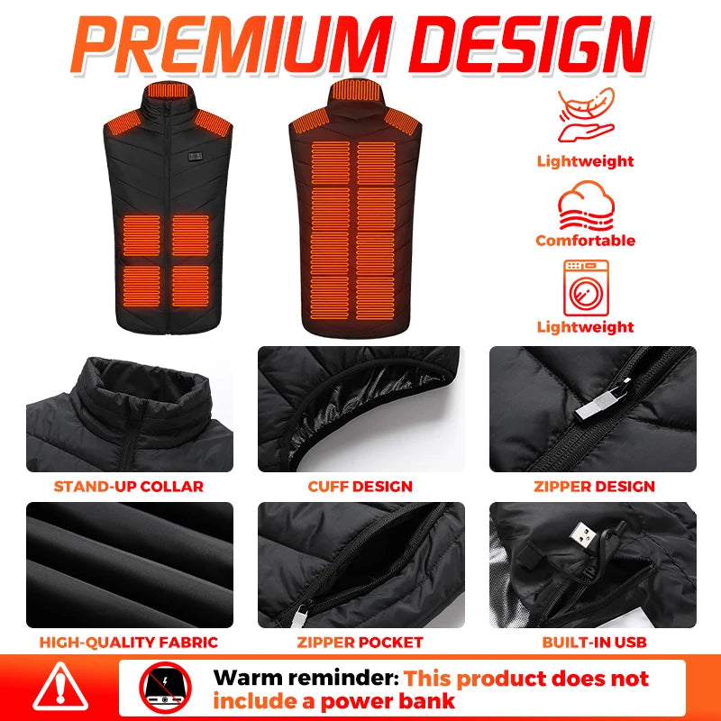 USB Heated Vest — 15 Areas