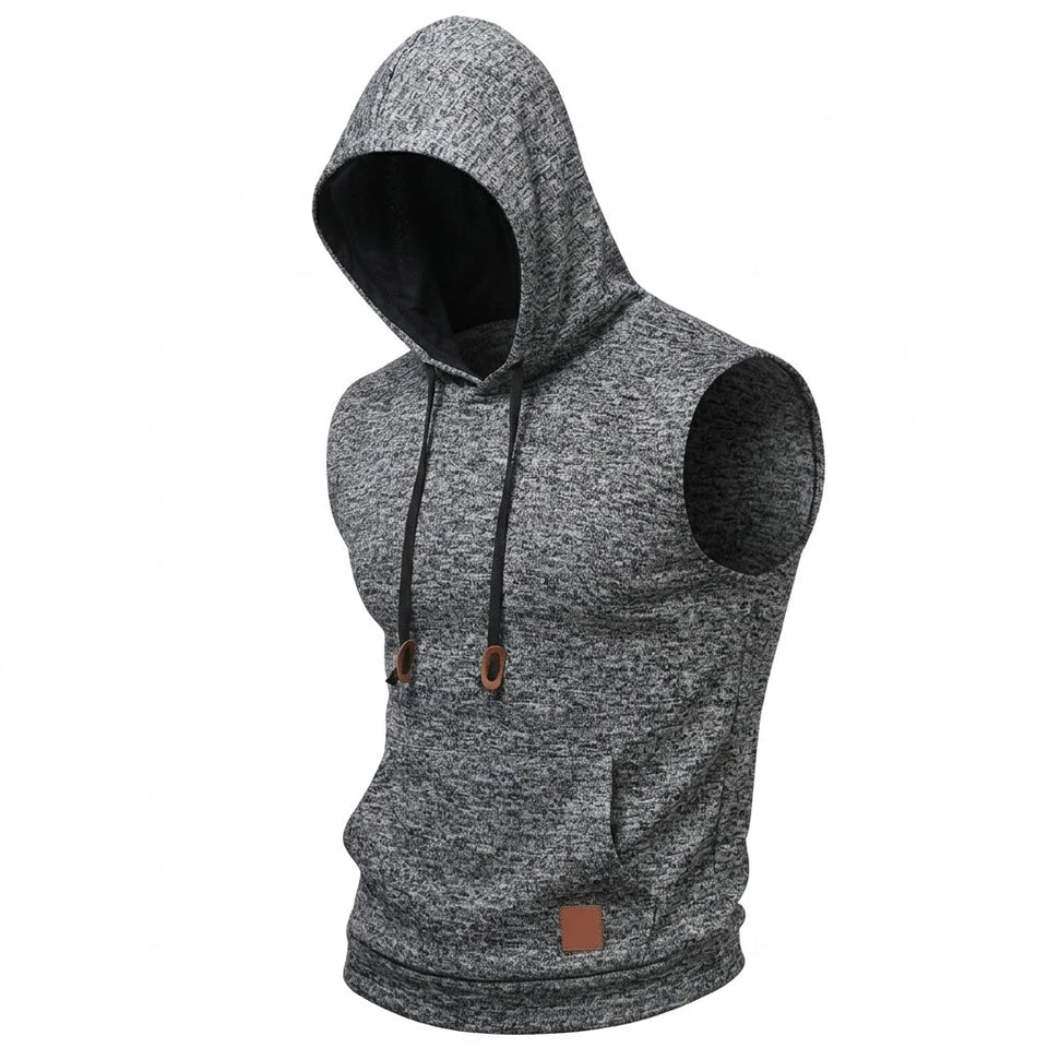 New Mens Sleeveless Hoodie Lightweight Hooded Mens Sweatshirt Vest Workout Luxury Clothes Tank Tops Fitness Hoodies for Men