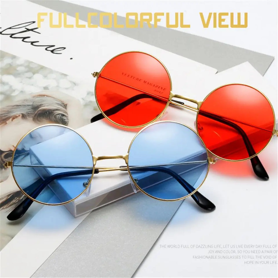 Retro Party Hippie Round Sunglasses Circle Glasses Eyewear Metal Sunglasses