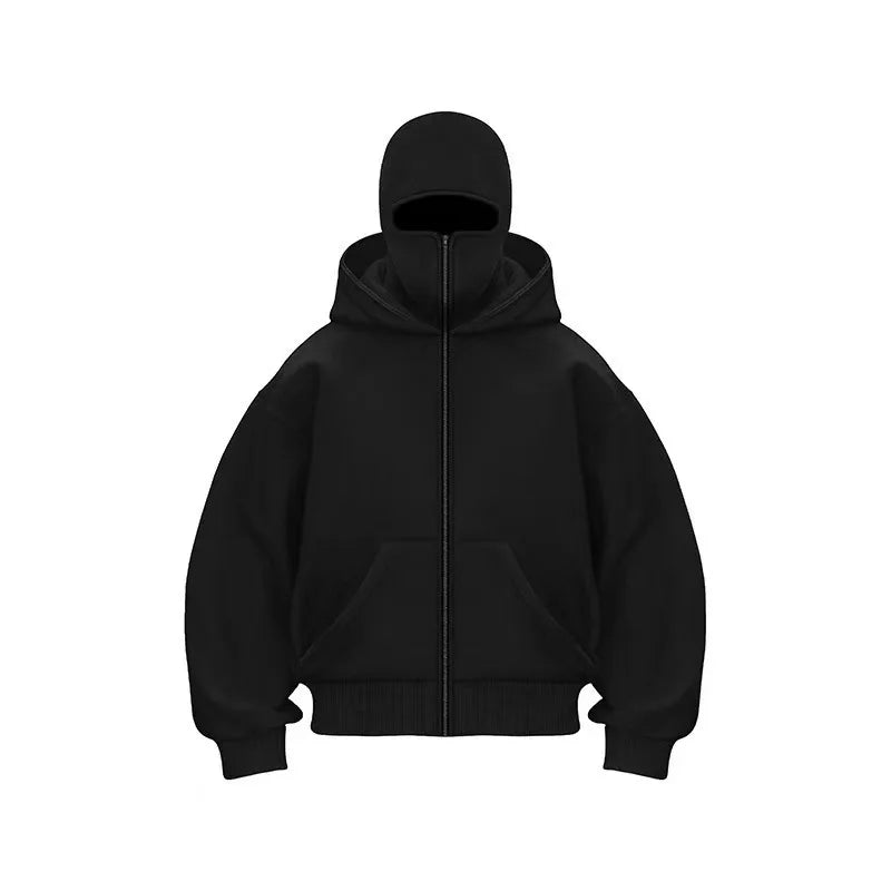Men's and Women's Berets - Rock Style - Fall/Winter Collection - New Product - Double-Layered Hooded Sweatshirt - Zipper Jacket