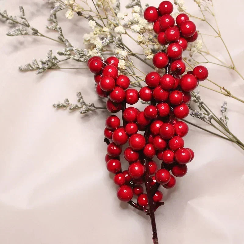 Artificial Holly Berry Stems