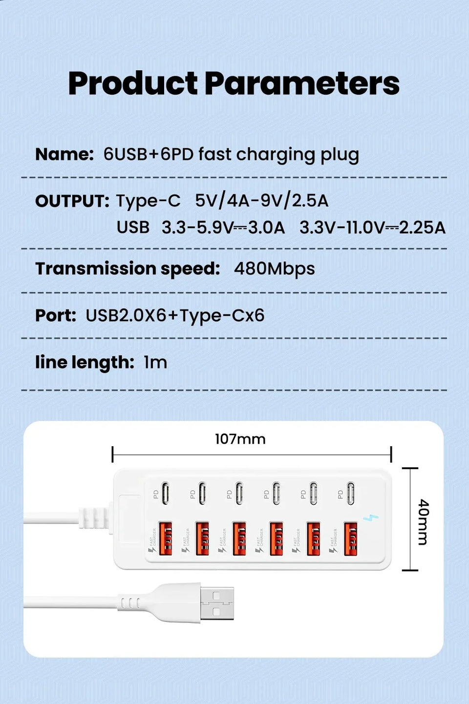 12-Port USB Charging Hub