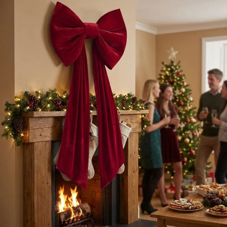 Large Velvet Christmas Bow