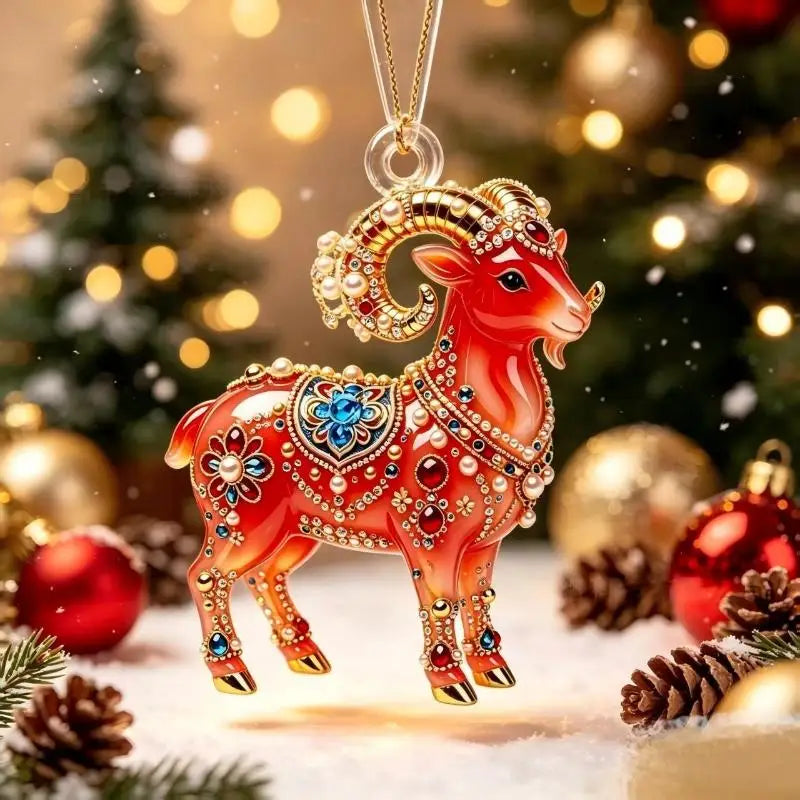 Acrylic Winged Goat Ornament