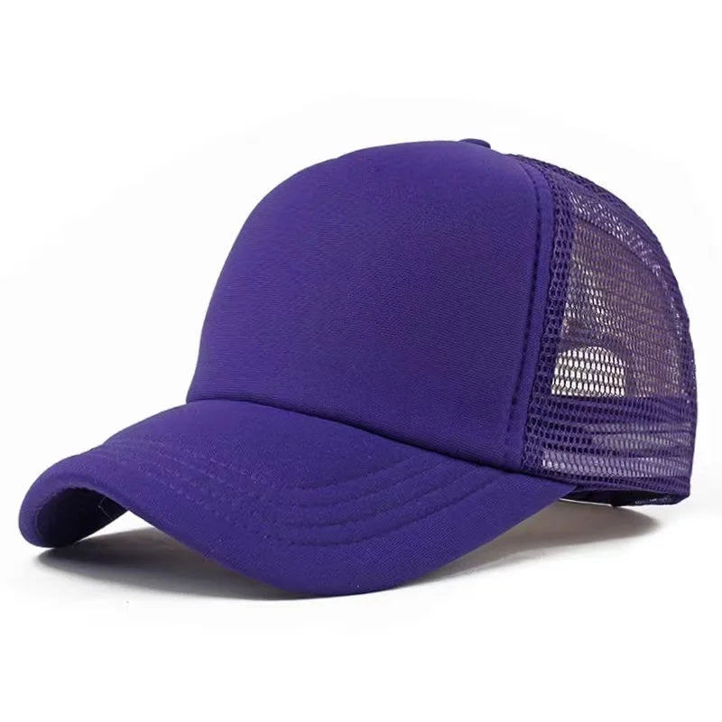 1 Piece Summer Trucker Hat Custom Logo Men Women Net Polyester Baseball Cap Print Mesh Dad Hats Adjustable Sun Hat Visor