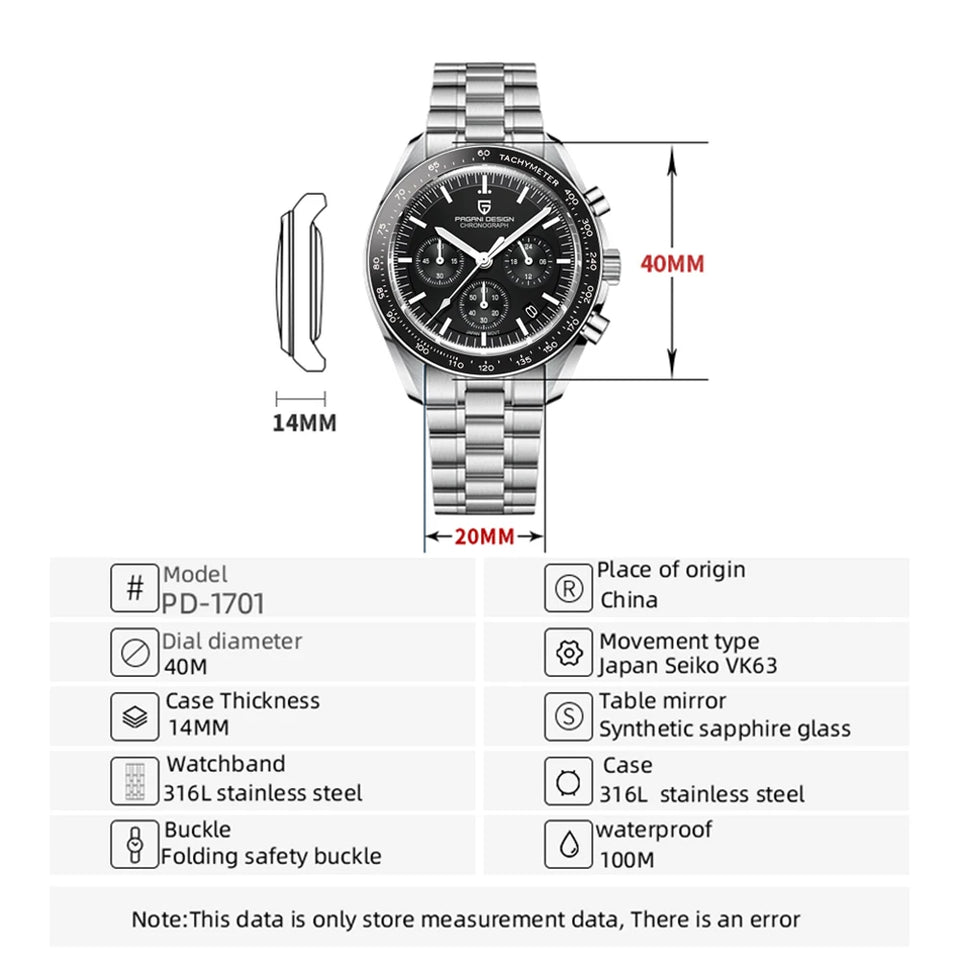 PAGANI DESIGN Men's Quartz Watch