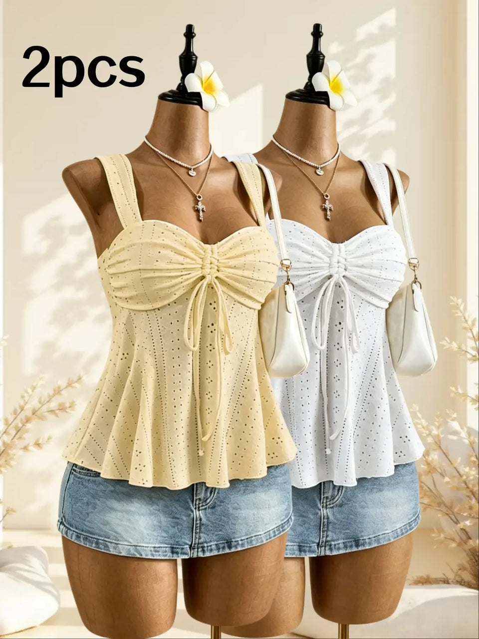 Women's Polka-Dot Peplum Cami Top