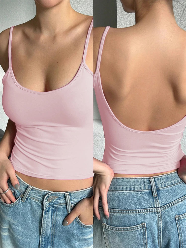 Women's Backless Cami Crop Top