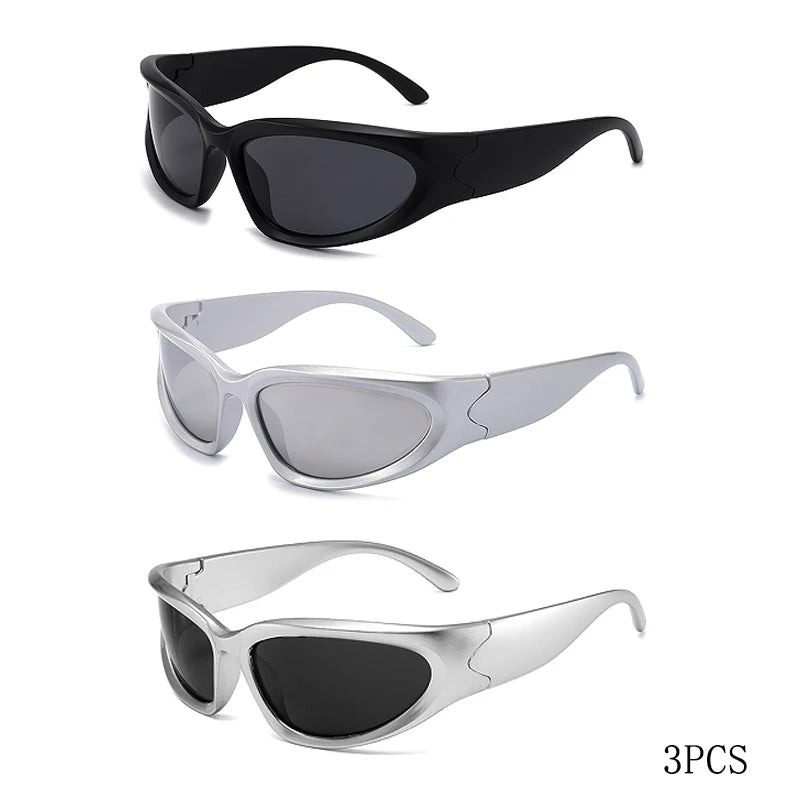 1/3PCS New Outdoor Y2k Sunglasses Men And Women Sports Cycling Glasses Uv400 Windproof Eyewear