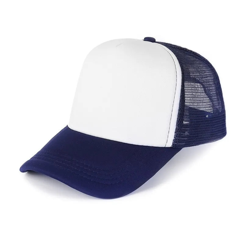 1 Piece Summer Trucker Hat Custom Logo Men Women Net Polyester Baseball Cap Print Mesh Dad Hats Adjustable Sun Hat Visor