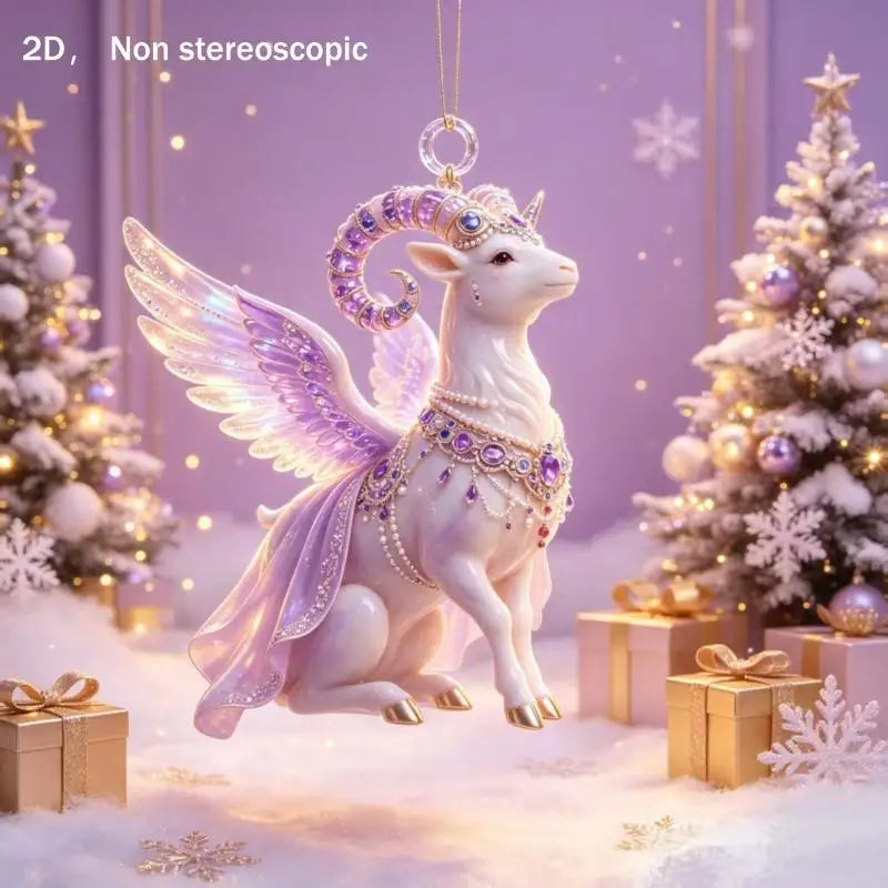 Acrylic Winged Goat Ornament