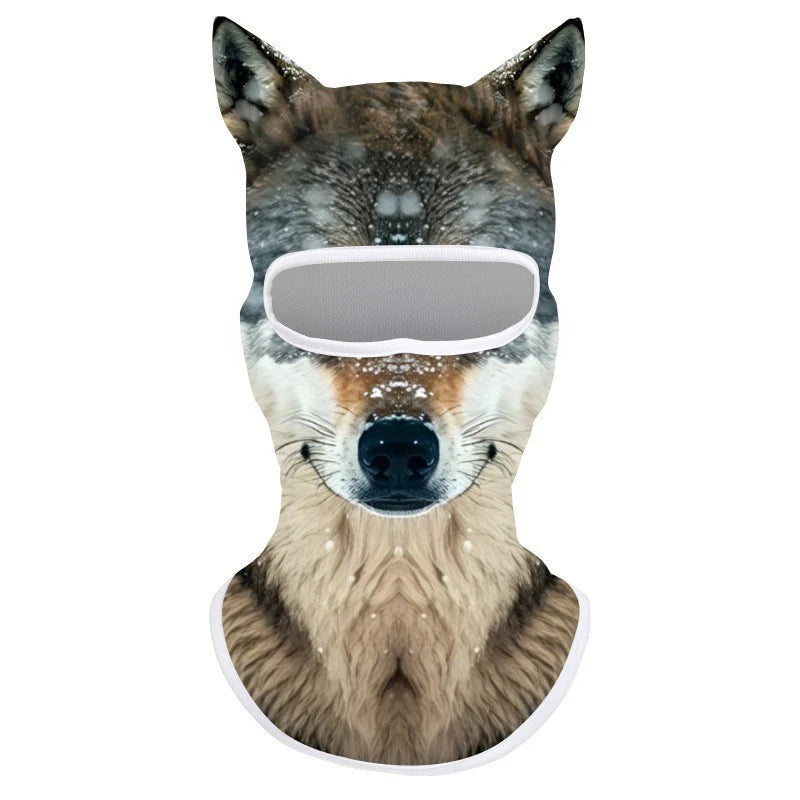 3D Cat Ski Balaclava Animal Face Covering Full Face Hood Ski Masque Cute Animal Balaclava Motorcycle Motocross Snowboard Hats