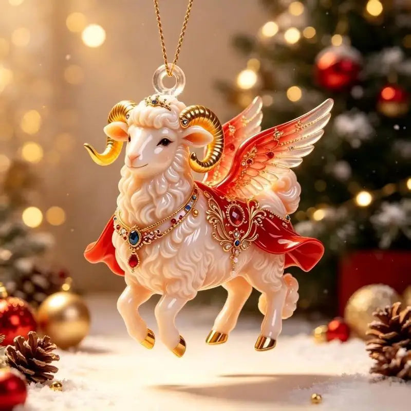 Acrylic Winged Goat Ornament