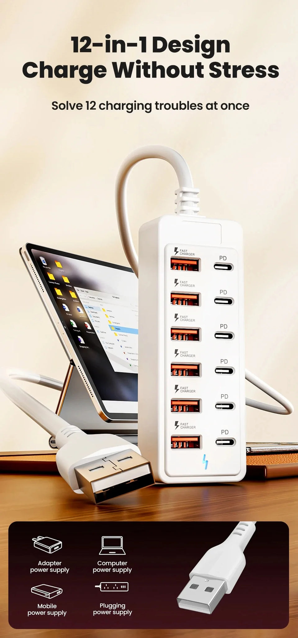 12-Port USB Charging Hub