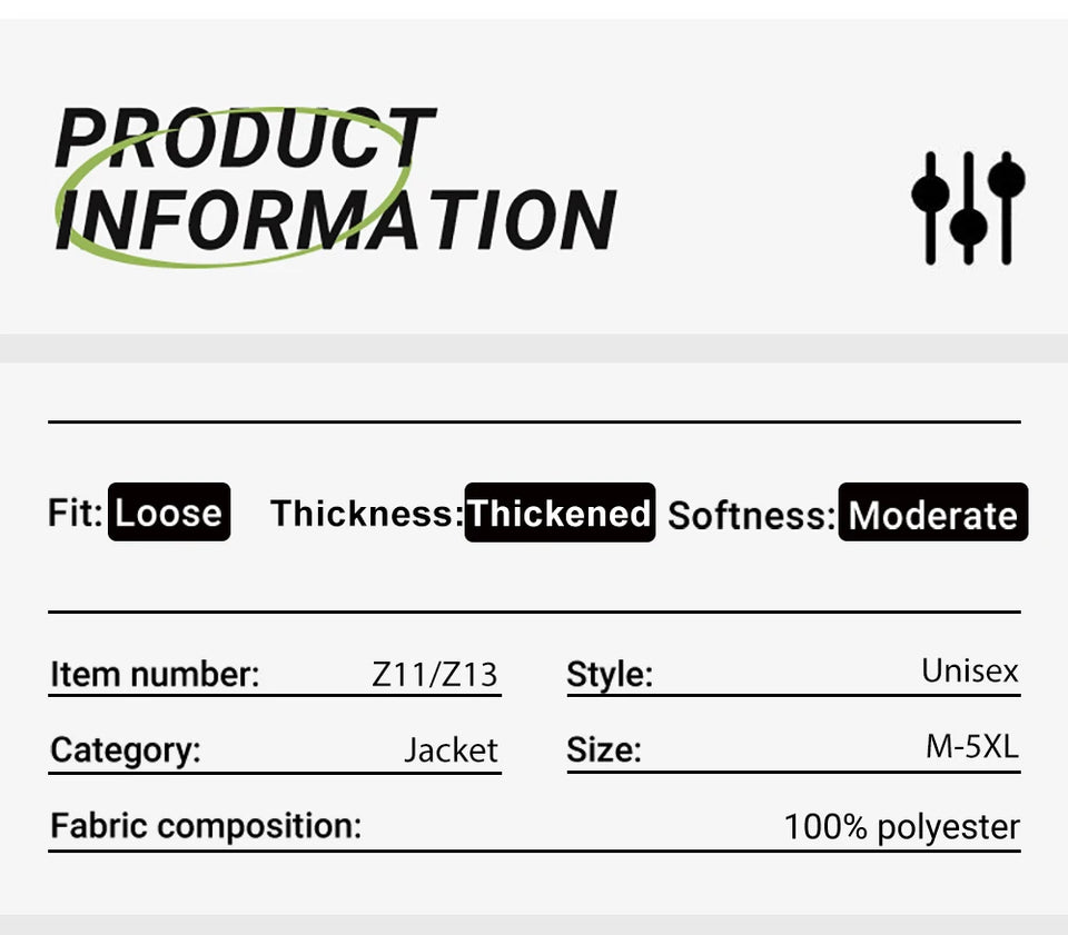 Customized Pattern Logo Diymen Zipper Pocket Coat Fashion Hoodie Casual Loose Jacket Unisex Winter Thicken Warm Clothing