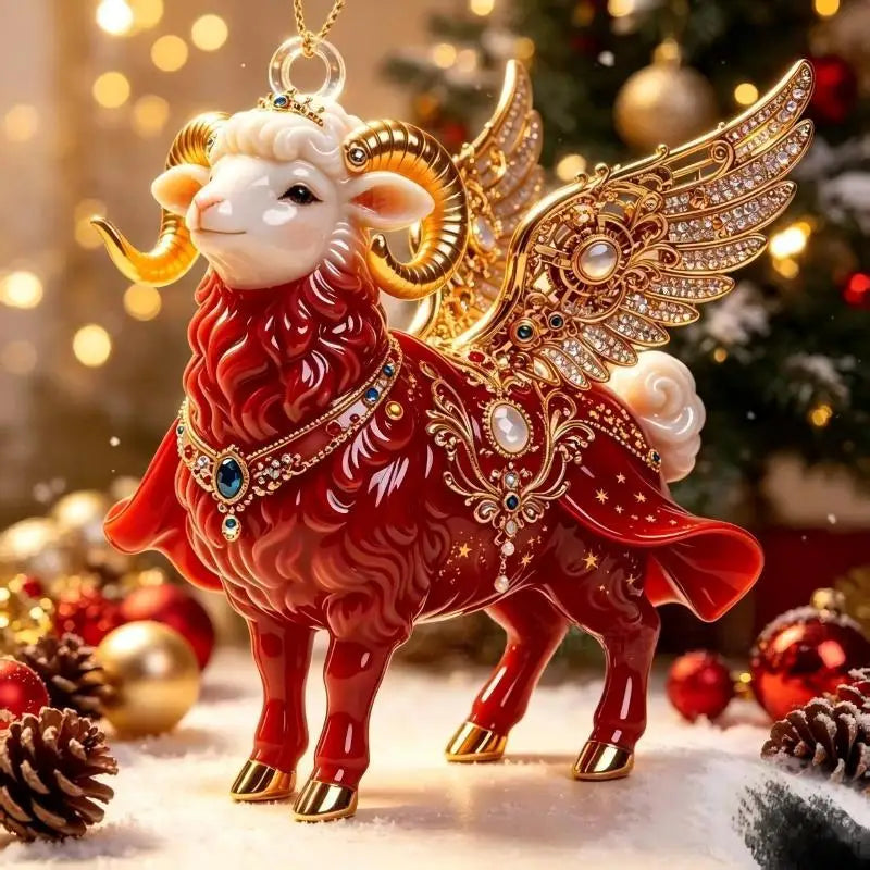 Acrylic Winged Goat Ornament