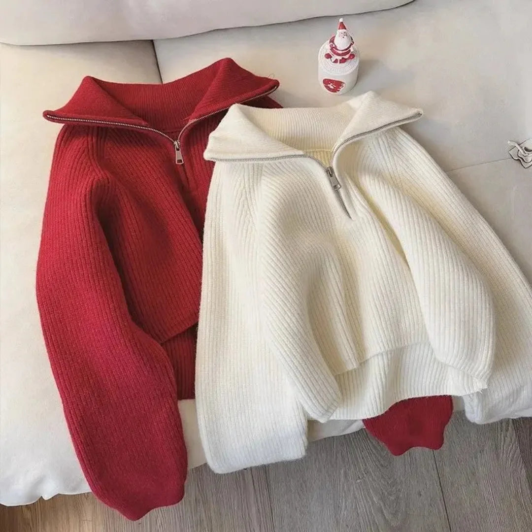 Women's Half-Zip Knit Sweater