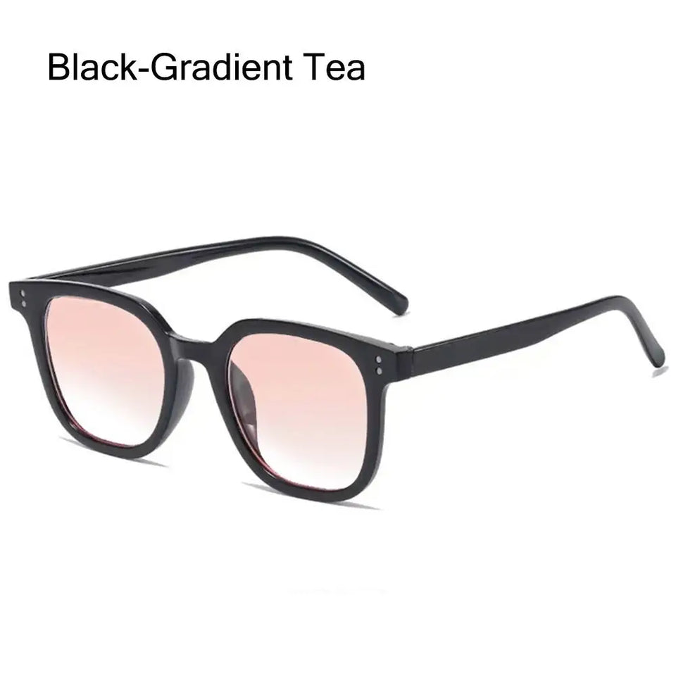 Casual Square Gradient Blush Sunglasses No Makeup UV400 Protection Anti-Glare Shades Decorative Eyewear for Women & Men
