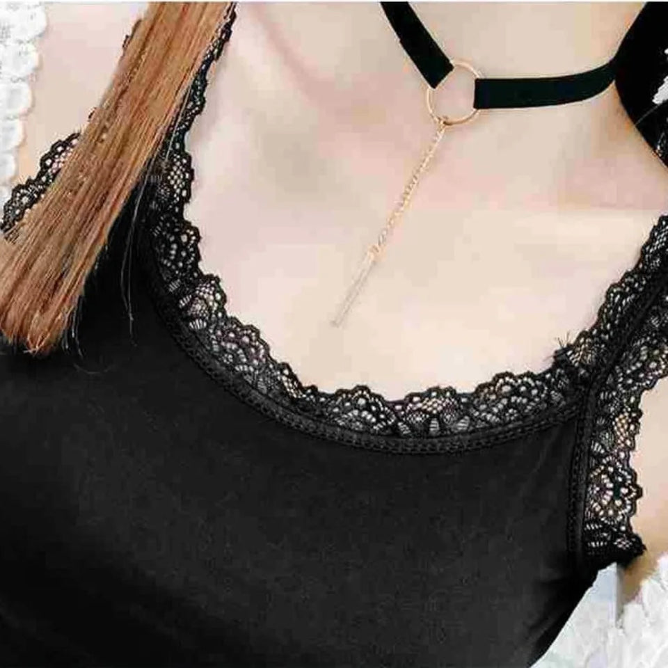 Women's Lace-Trim Tank Top