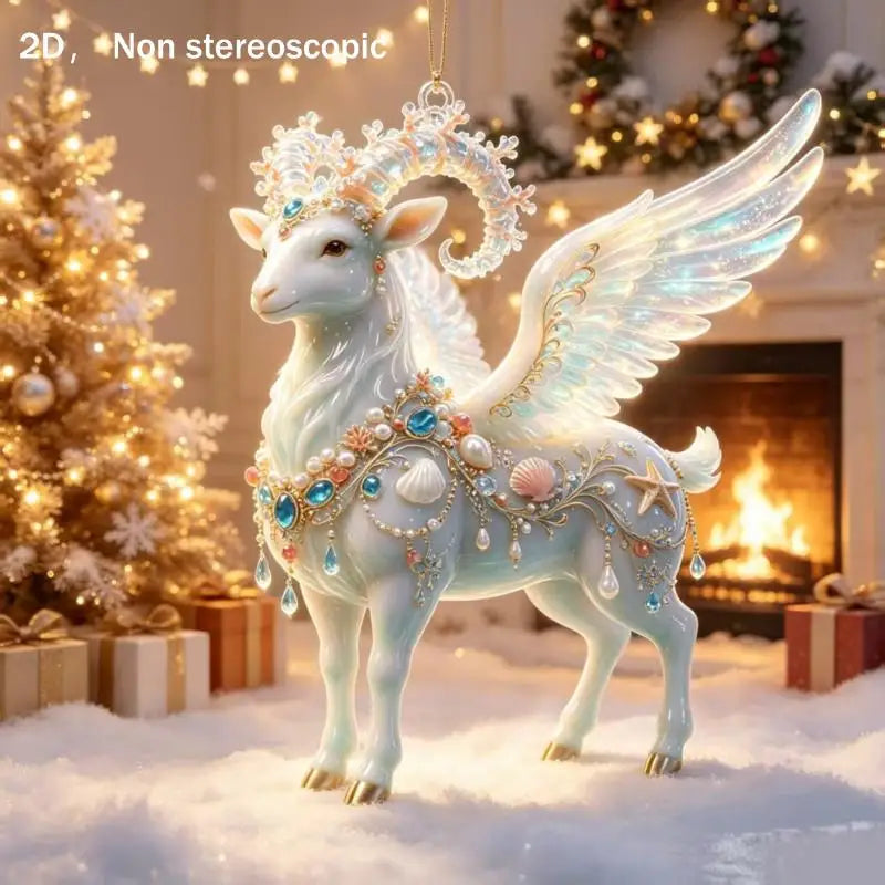 Acrylic Winged Goat Ornament