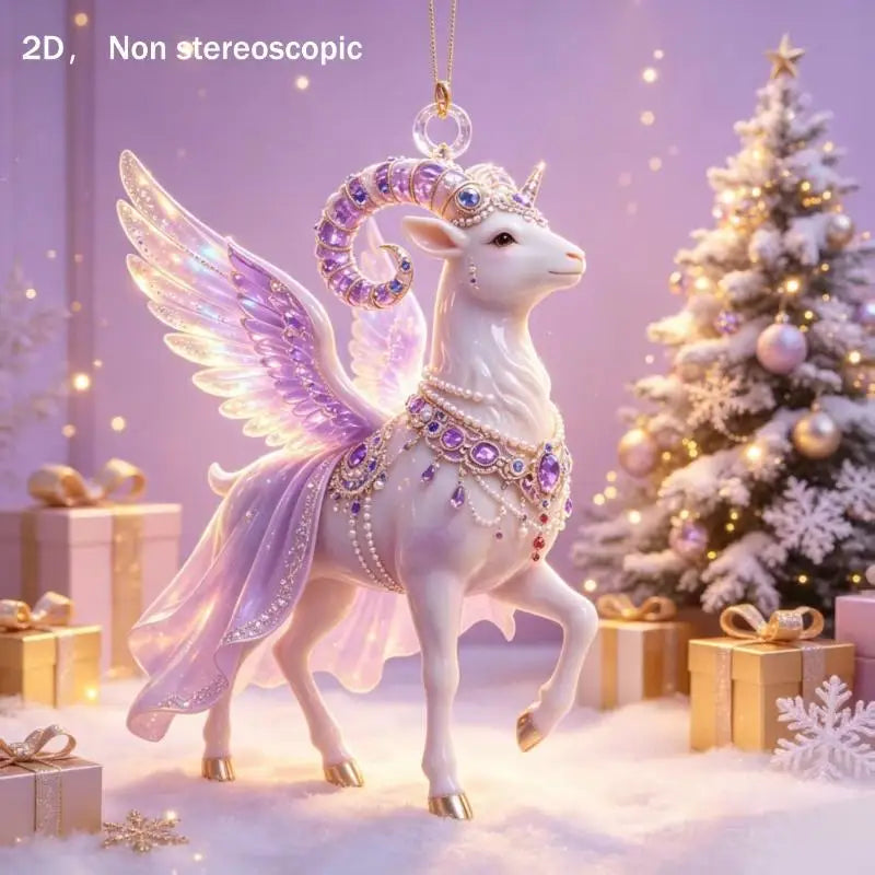 Acrylic Winged Goat Ornament