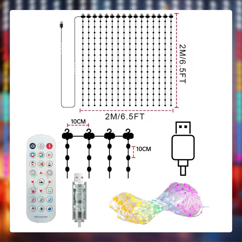 LED Christmas Curtain Lights