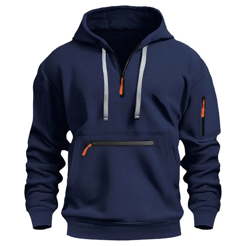 Cross-border New Men's Popular Sweatshirt Foreign Trade Autumn and Winter Fleece Sweatshirt Jacket Loose Large Size Zipper Hoodi