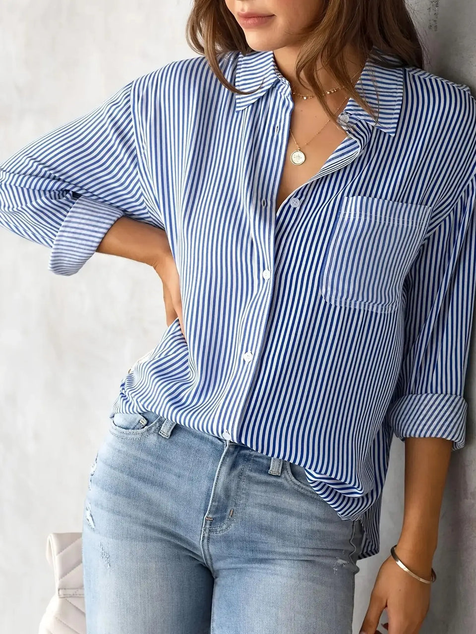 Women's Striped Long-Sleeve Shirt