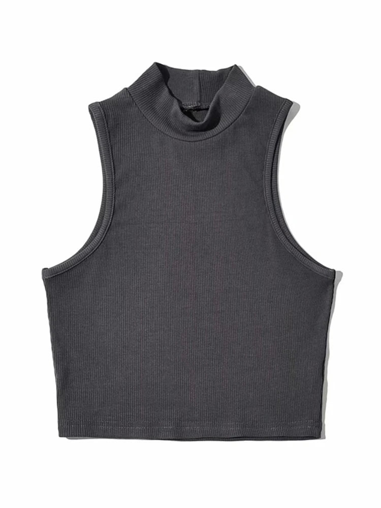 Women's High-Neck Crop Tank Top
