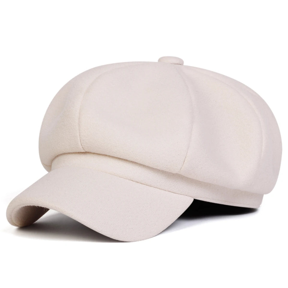 Woolen Solid Color Beret Fashion Outdoor Cotton Hat Autumn and Winter Windproof Hats Men's and Women's Universal Caps