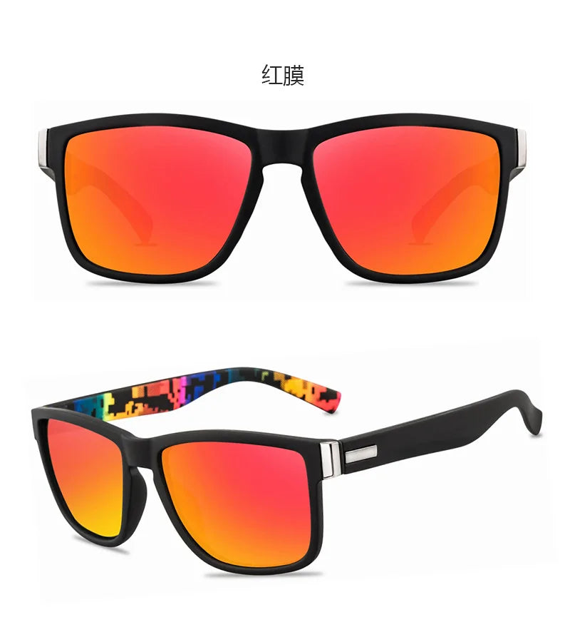 Fashion Fishing Sunglasses  Wrap Square Frame Retro Decorative Polarized Sunglasses Men Women Fishing Sun Glasses For Adults