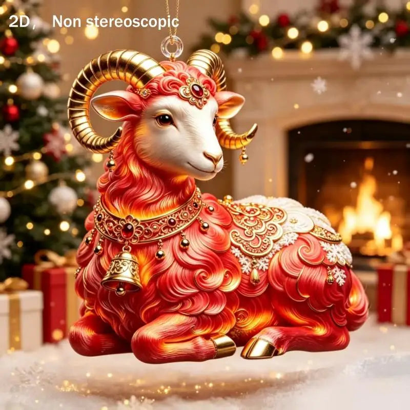 Acrylic Winged Goat Ornament