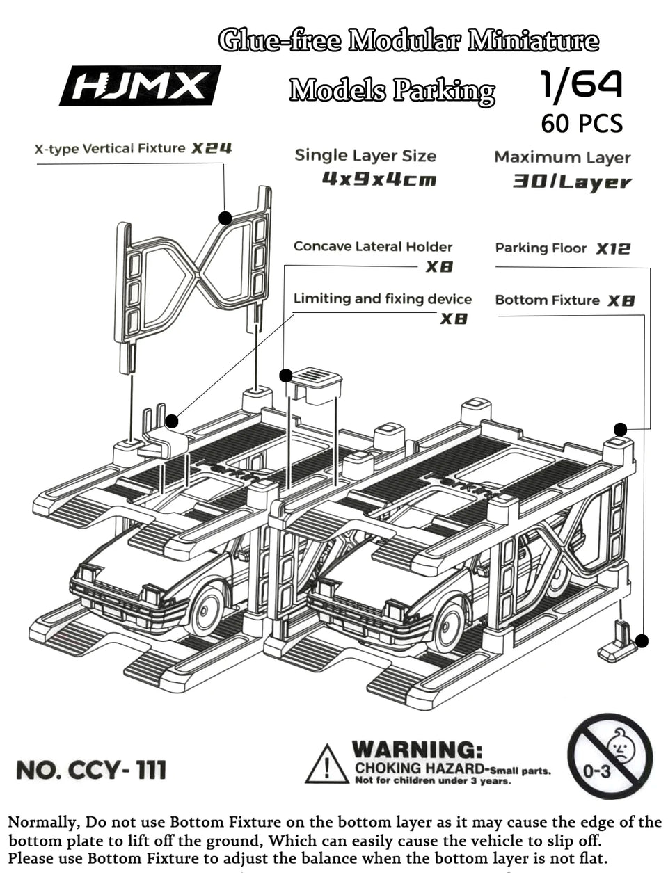 Hjmx 1/64 Glue-free Modular Miniature Models Toy