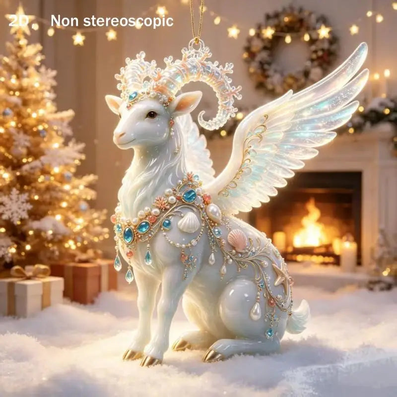 Acrylic Winged Goat Ornament