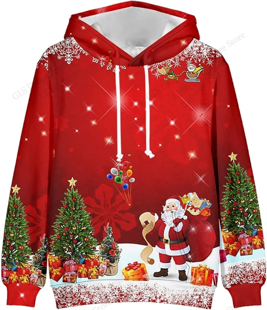 Christmas Tree Santa Claus 3d Print Hoodie Men Women Fashion Merry Christmas Hoodies Sweatshit Elk Coat Women Sweats Men Clothes