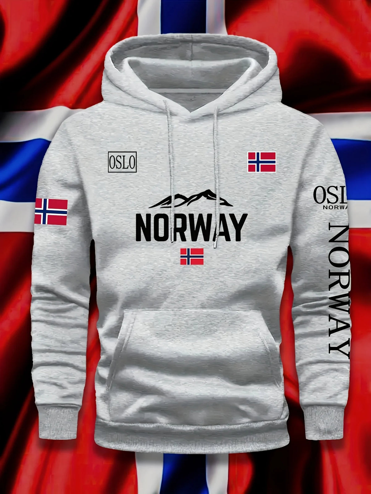 2026 new Norwegian Print Eco Friendly Hooded Sweatshirt Men Women Autumn Winter Casual Warm Sportswear streetwear sweatshirt