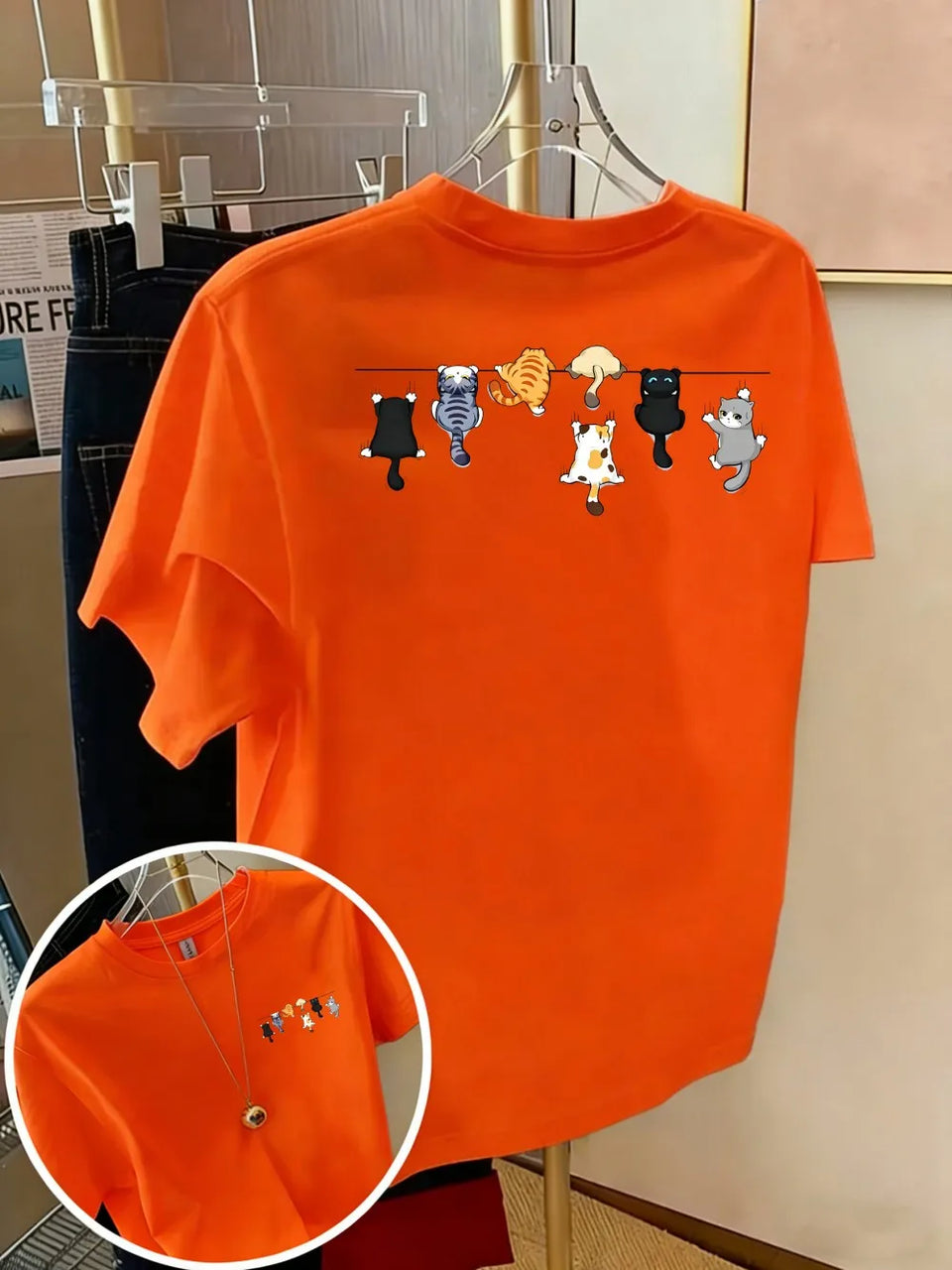 Women's Cat-Print T-Shirt