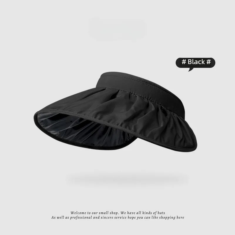 UPF50+ Sun Visor Hat Dual-Use Full Face Sun Protection Foldable Headband for Beach Hiking Outdoor Summer Hats for Women