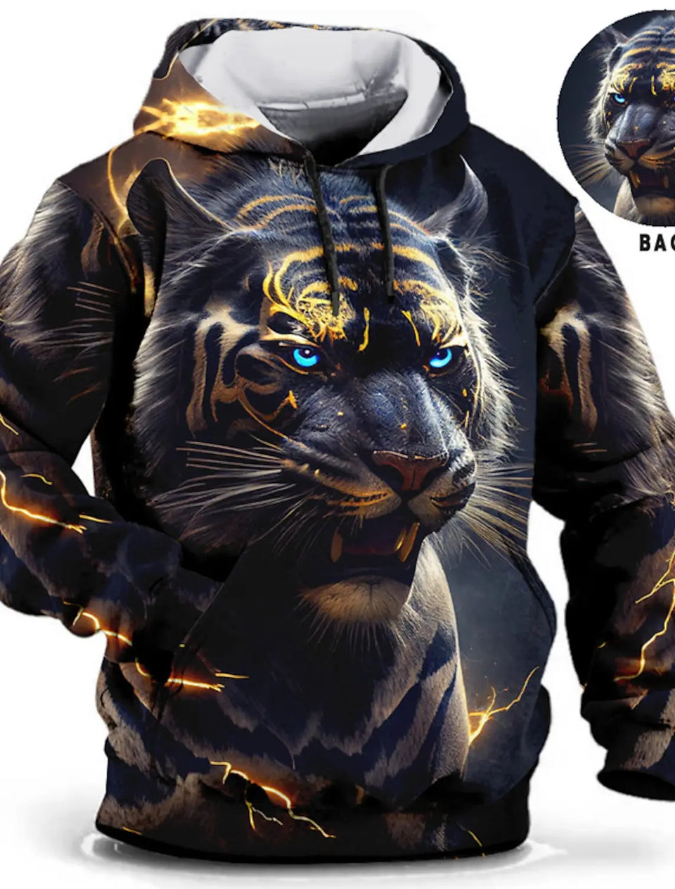 New Graphic Lion Men's Fashion 3D Print Hoodie Streetwear Hoodies Long Sleeve Hooded Front Pocket Spring Sweatshirt