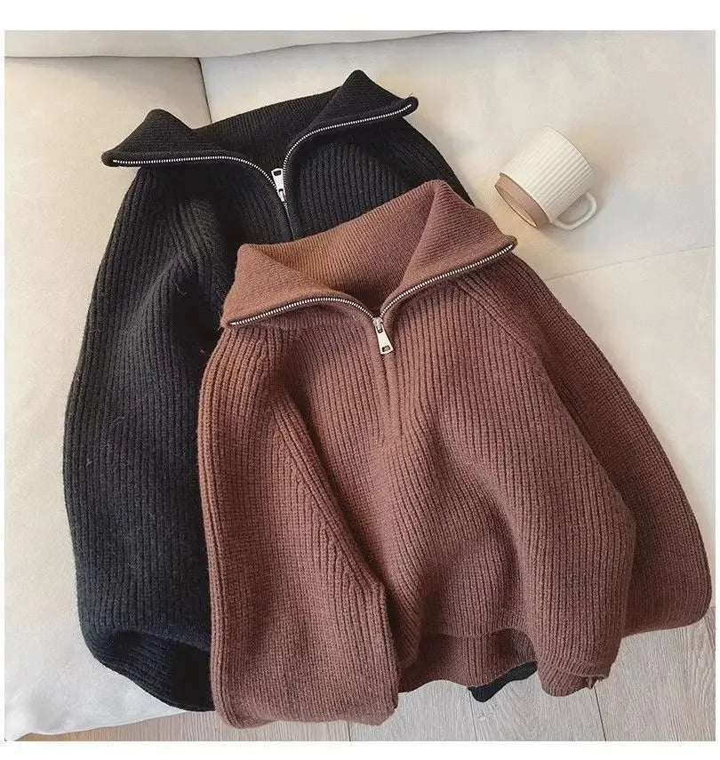 Women's Half-Zip Knit Sweater