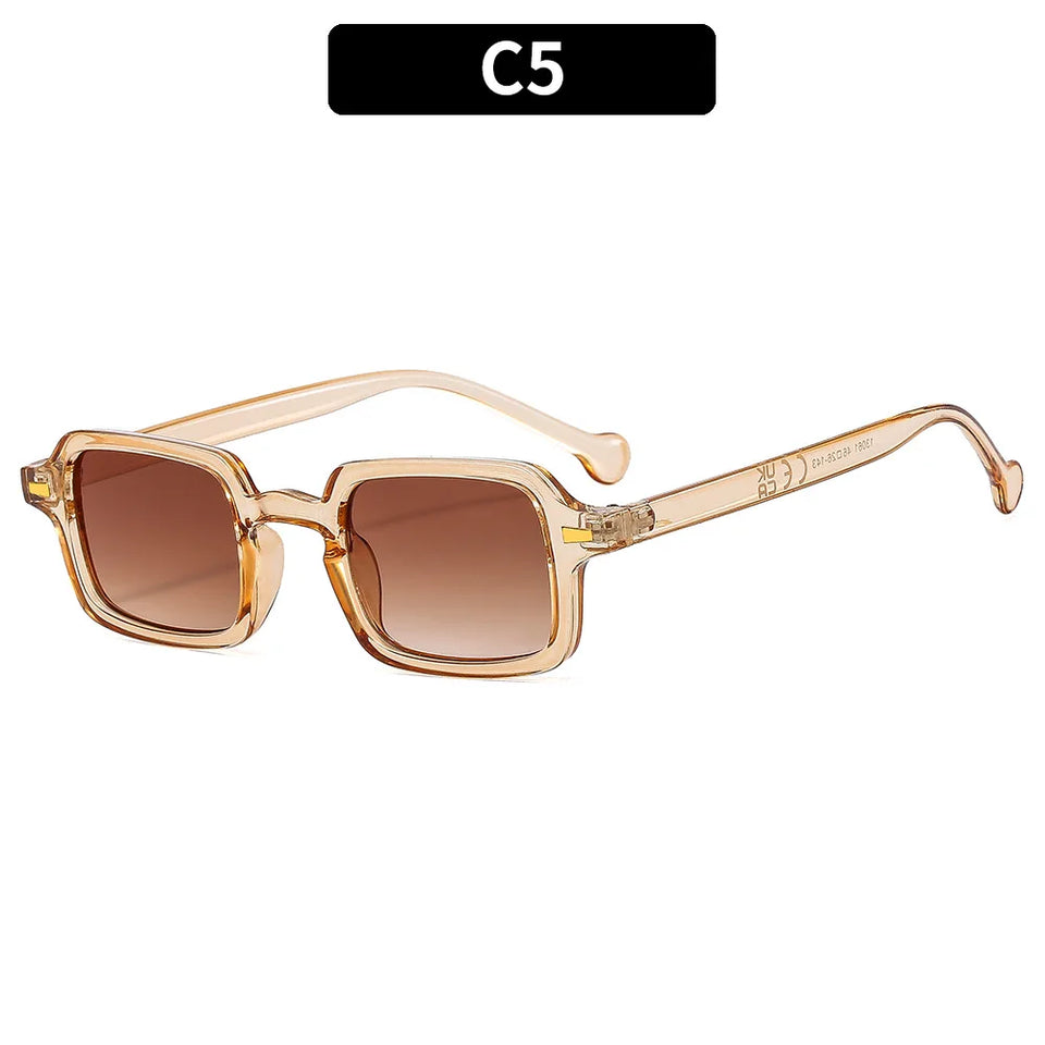 Fashion Luxurious Rectangle Sunglasses Women Oval Vintage Brand Designer Square Sun Glasses Men Shades Female Eyewear Anti-glare