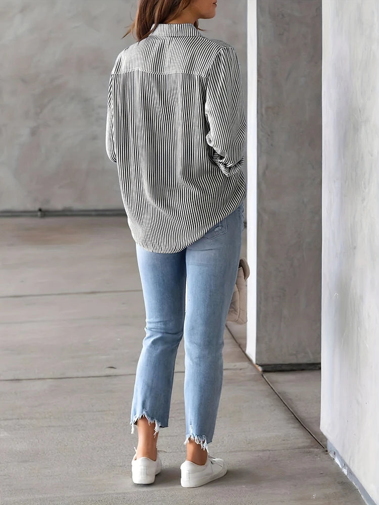 Women's Striped Long-Sleeve Shirt