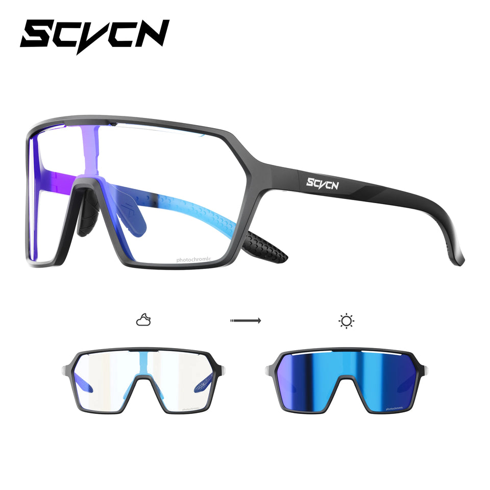 SCVCN Photochromic Sunglasses for Men Cycling Glasses UV400n Women Driving Glasses MTB Road Bike Sport Eyewear Running