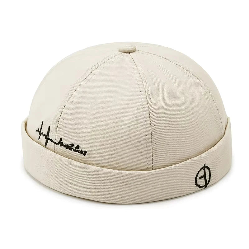Vintage Dome Hat Men Cotton Docker Cap For Men Women Spring Autumn Brimless Hat Hip Hop Hats Brimless Landlord Caps Streetwear