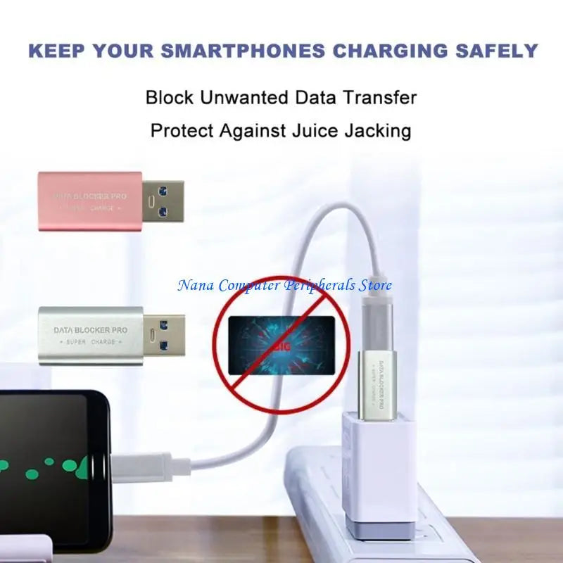 F68C USB C Data Blocker Prevents Unwanted Data Sync for Devices USB C Male to Female Charging Adapter Cybersecurity Gadget
