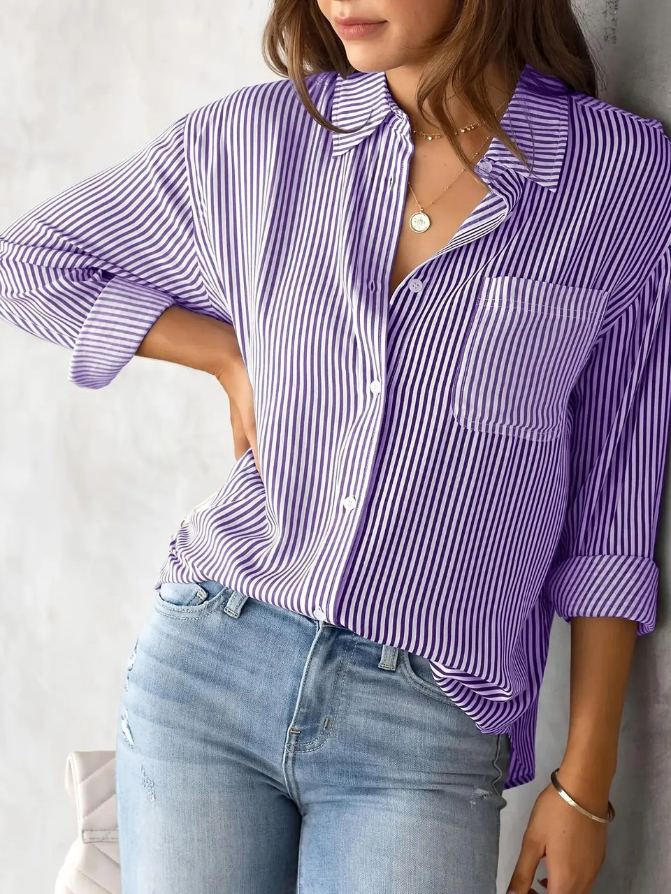Women's Striped Long-Sleeve Shirt