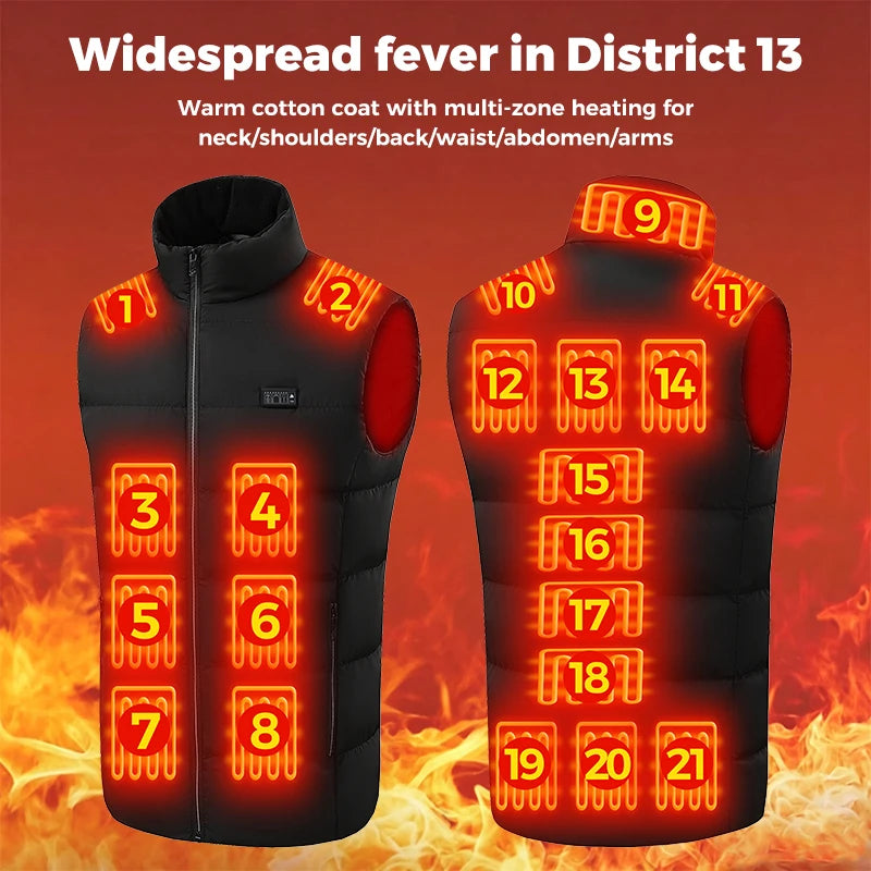 USB Heated Vest — 21 Areas