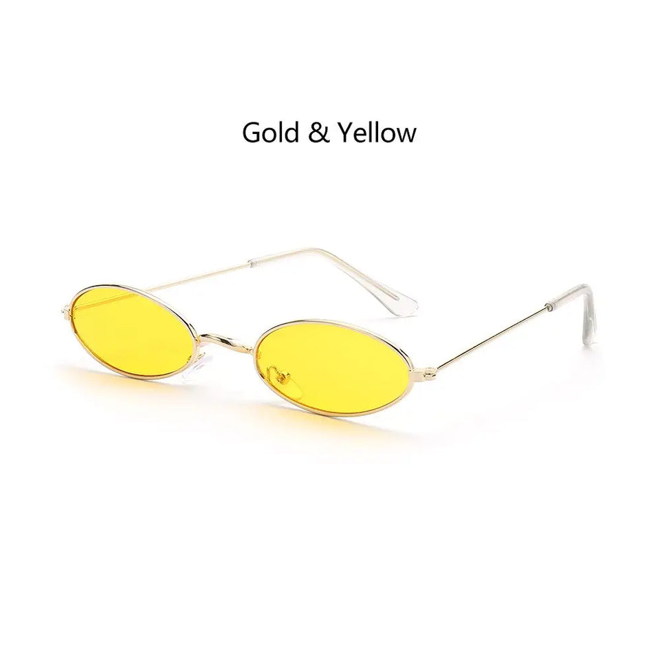 Retro Small Oval Sunglasses Vintage Shades Sunglasses Women 2023 for Men Women Eyeglasses 90s Street Style Sun Glasses