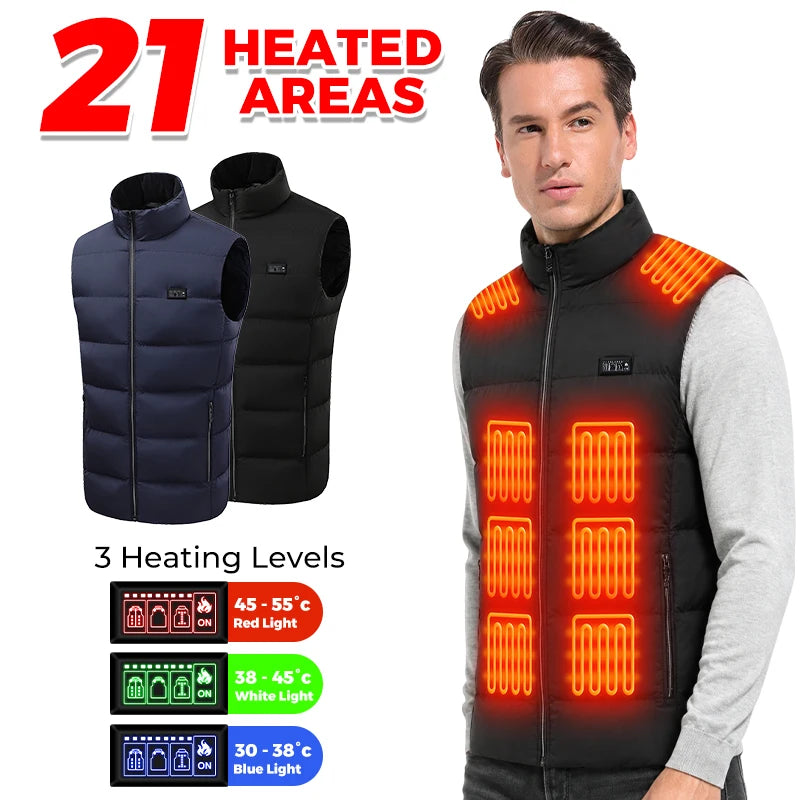 USB Heated Vest — 21 Areas